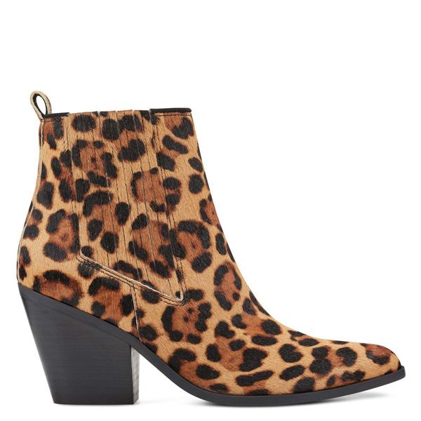 Nine West Lexa Dress Leopard Ankle Boots | Ireland 85B28-8J73